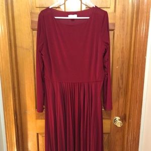 Deep Red Coldwater Creek pleated dress